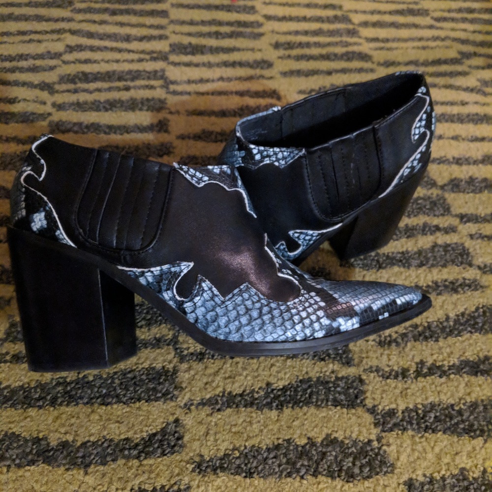 UO Blue Snakeskin Boots